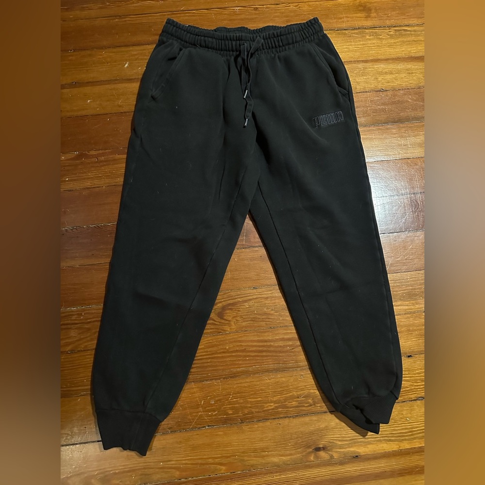 Puma Athletic Cotton Sweatpants - Size Medium Black